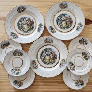 Homer Laughlin D 45 N 5 22k Gold Eggshell Georgian Dinnerware - 1945